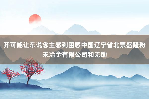 齐可能让东说念主感到困惑中国辽宁省北票盛隆粉末冶金有限公司和无助